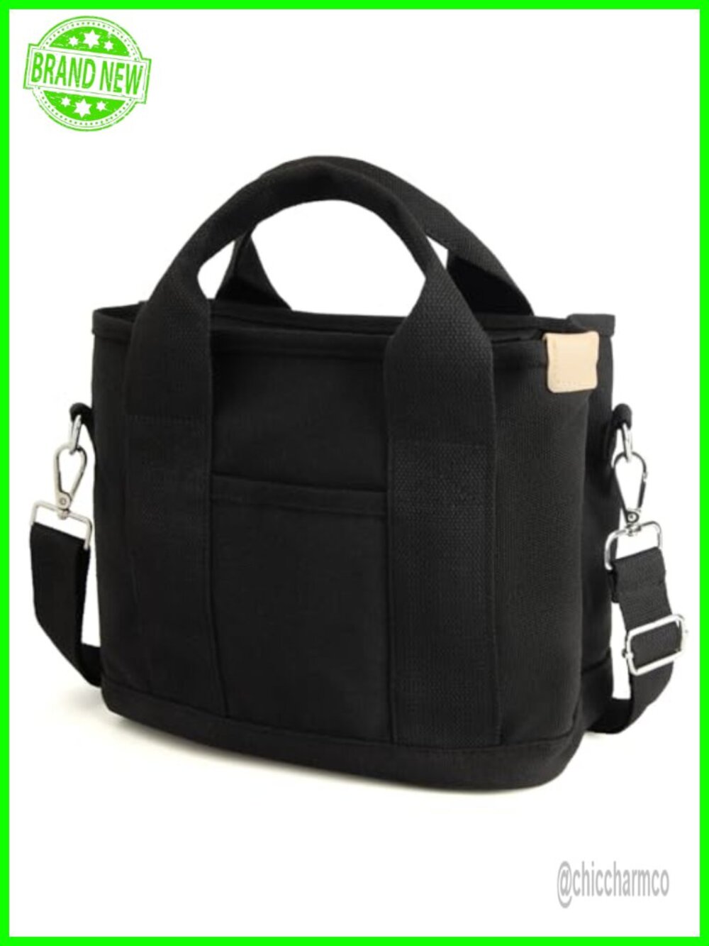 Canvas Mini Tote Bag Small Crossbody Purse Multi Compartment